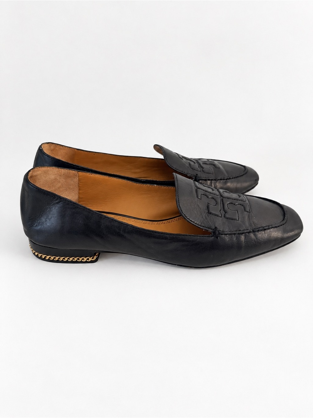 Tory Burch Ruby 15mm Black Leather Loafers